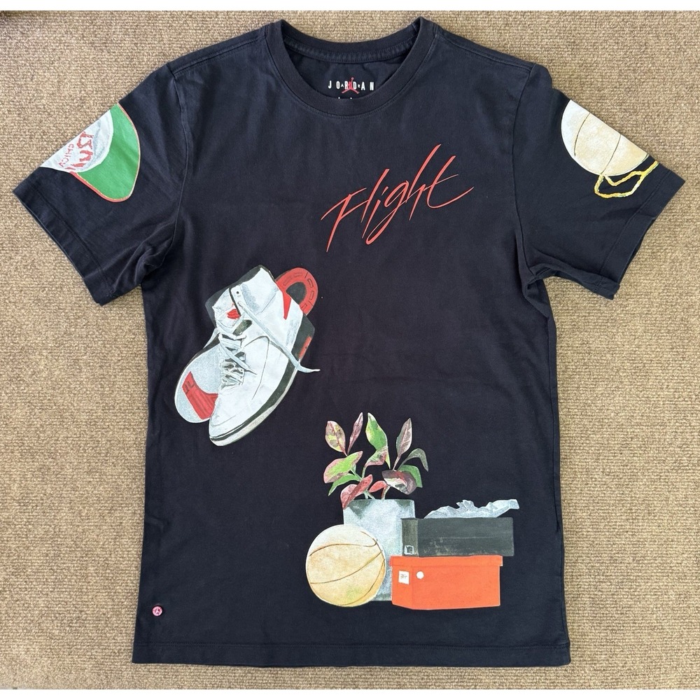 Air Jordan Artist Series By Jacob Rochester Graphic T-Shirt Black Size S